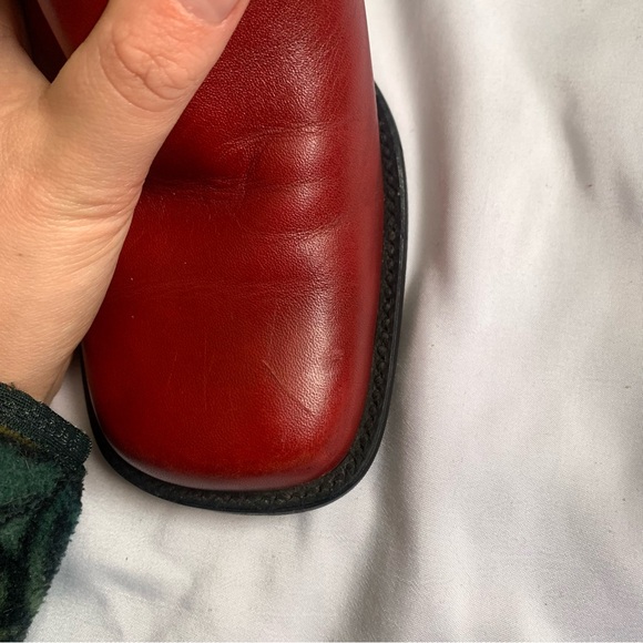 Vintage Red Leather Boots - Picture 6 of 12